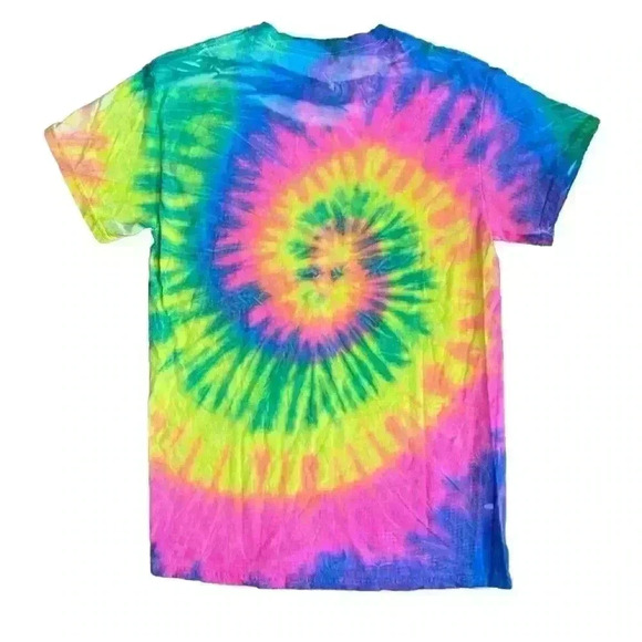 Daytona Beach Florida Tie Dye T Shirt Top Blue Pink Yellow Green Small Tee - Picture 2 of 9